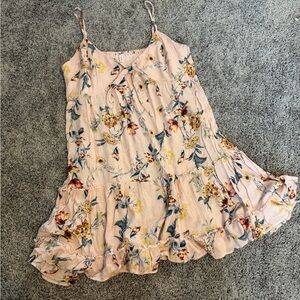 Xhilaration Blush Pink Floral Ruffle Tiered Sundress